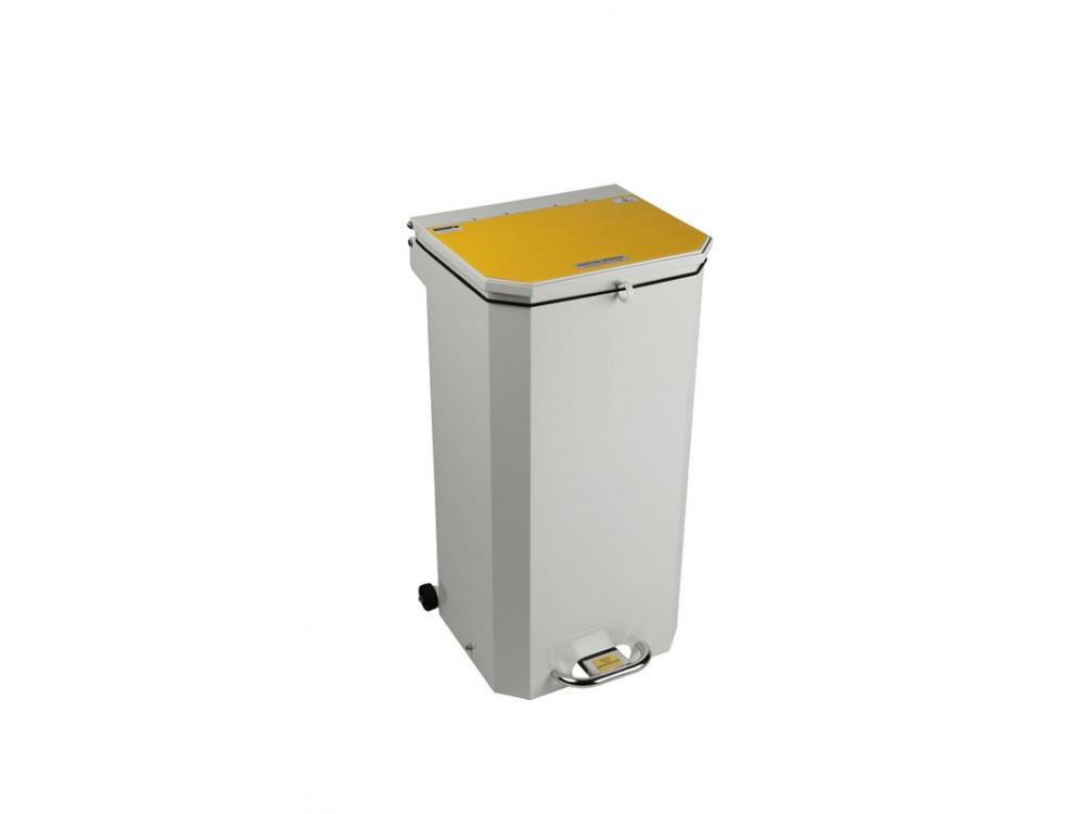 Hands Free Waste Bin Yellow Lid (For Incineration)